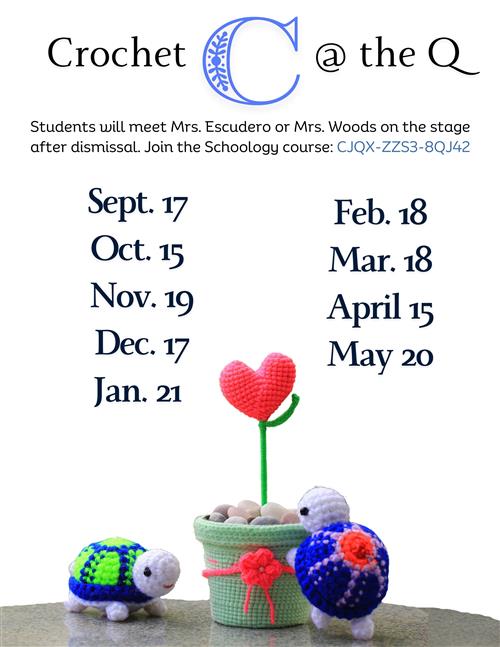 This gives the dates of the QVMS Crochet Club.
